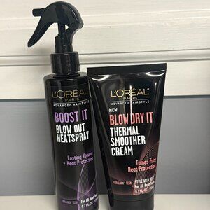 L'Oreal Blow Dry Thermal Smoother Cream & Boost It Blow Out Heatspray